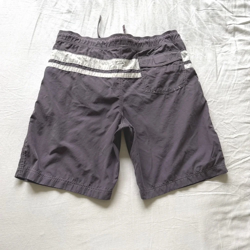 90's Polo Jeans Co Ralph Lauren Board Striped Shorts Swim Trunks Blue Large